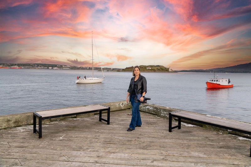 Photo of Janane at the Halifax waterfront.