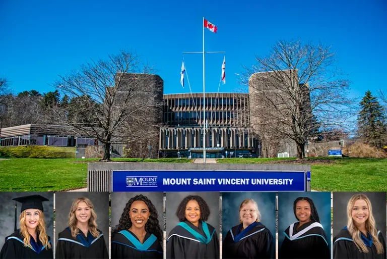 Mount Saint Vincent University (MSVU) building – providing authentic Graduation Gowns and Academic Hoods for Halifax graduates at Moments in Time Photography Studio. #mitphotographyca