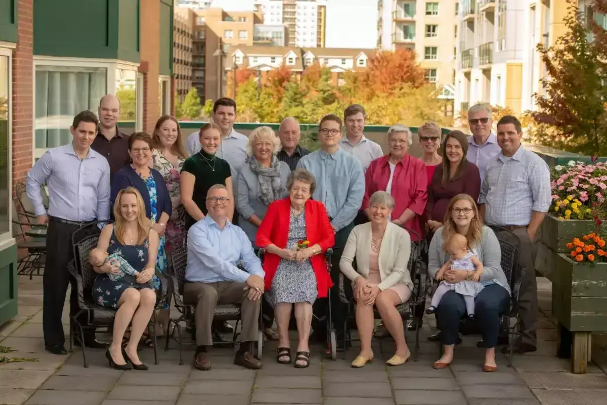 Large outdoor family group portrait session in a scenic Halifax park by Moments in Time Photography